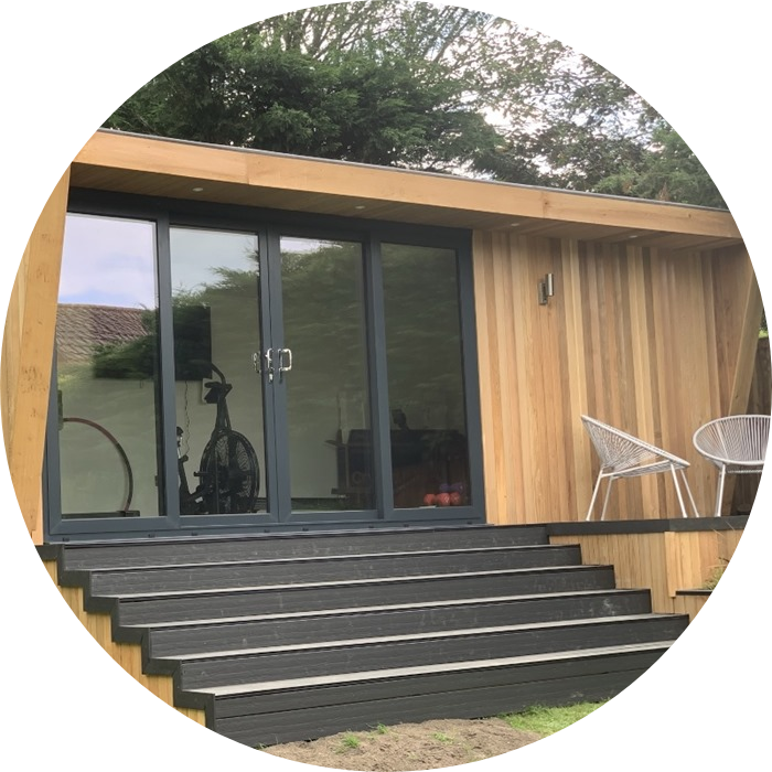 Black Composite Decking Patio Stairs