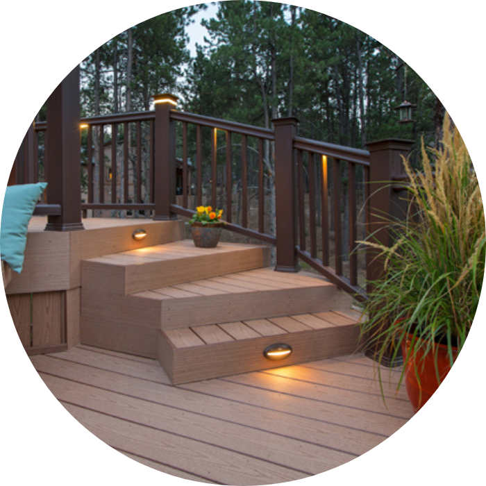 Composite Decking Winding Stairs Balcony Porch