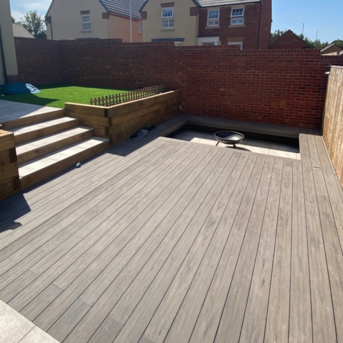 Deck With Firepit Deckplus Project Photos, Fire Pit Suitable For Composite Decking Uk